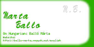 marta ballo business card